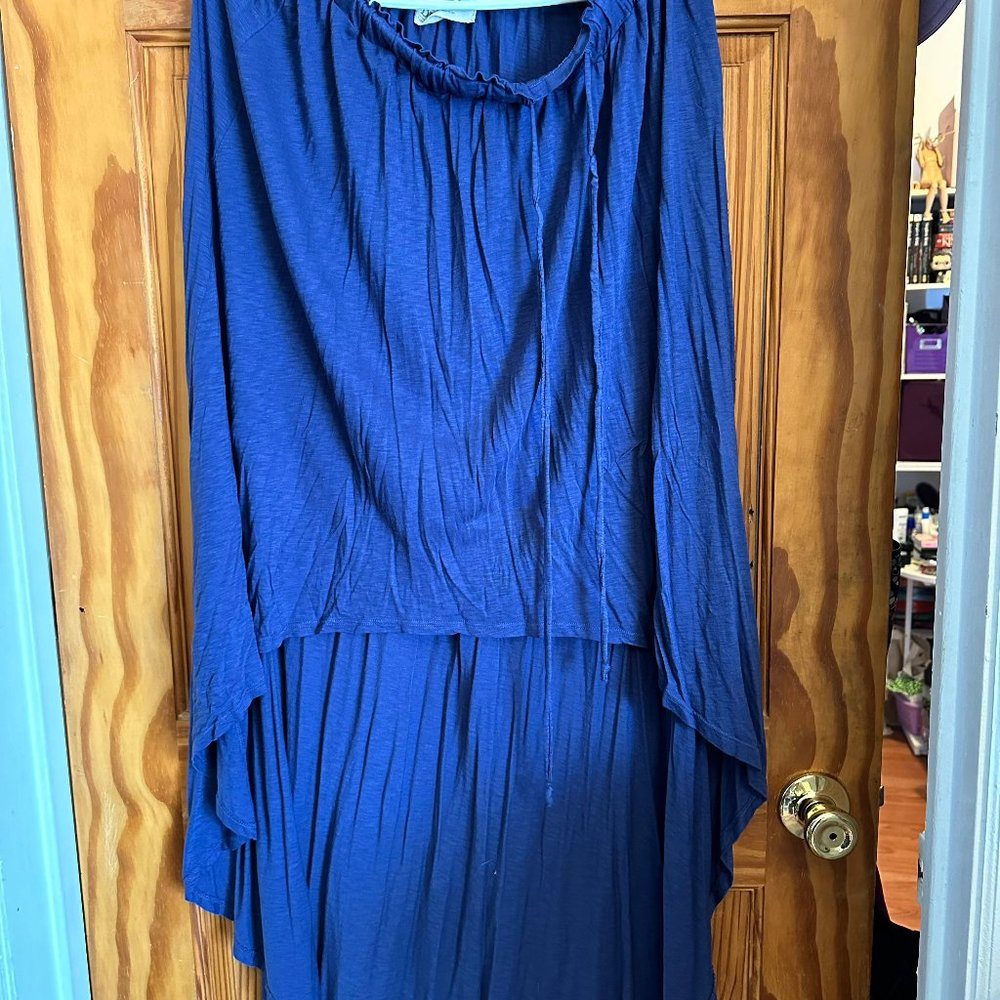 DH Blue High-Low Skirt, Size M